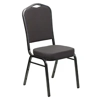 Flash Furniture Hercules Series Crown Back Stacking Banquet Chair in Gray Fabric