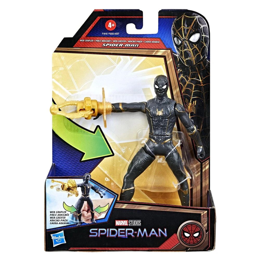 Marvel Spider-Man 6-Inch Deluxe Web Grappler Spider-Man Movie-Inspired Action Figure Toy With Attack Feature, For Kids Ages 4 and Up