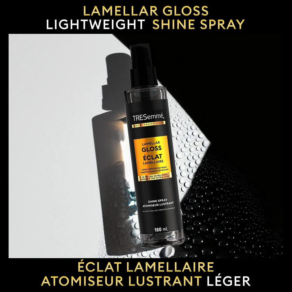 Lamellaire Gloss pour une Brillance Durable et une Finition Haute Définition, TRESemmé Spray Brillance 180mL
