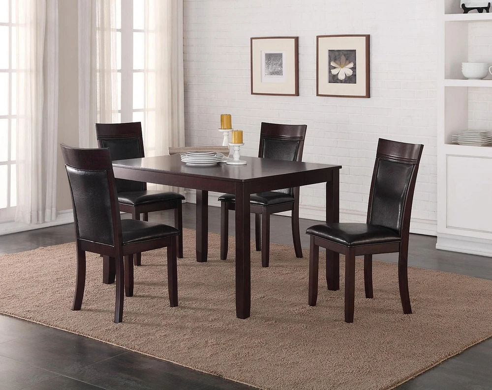 K Living Jenny Solid Wood Dining Table in Espresso