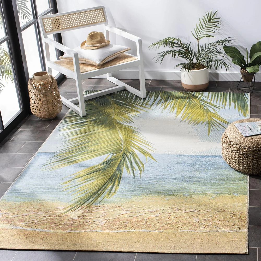 SAFAVIEH Barbados Palm Leaves Outdoor Area Rug