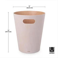 Umbra Woodrow Trash Can 2-Gallon (7.5 L) Capacity,White/Natural