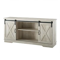 Manor Park Modern Farmhouse Barn Door TV Stand for TV's up to 64"- Multiple Finishes