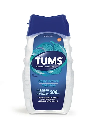 Tums Regular Strength 500mg Antacid for Heartburn Relief, 150 count Peppermint