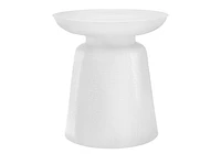 Monarch Specialties Accent Table, Drum, Side, End, Nightstand, Lamp, Living Room, Bedroom, White Metal, Contemporary, Modern