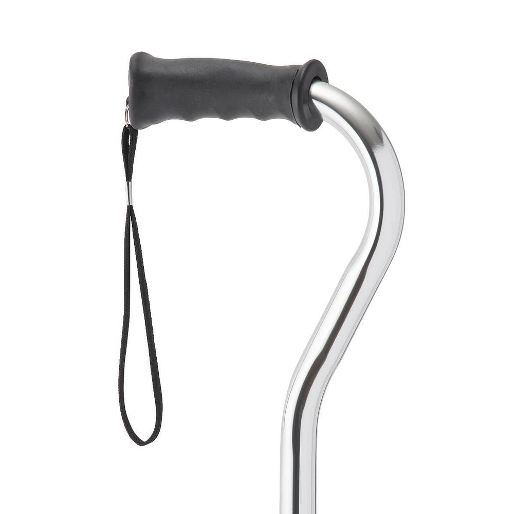 Medline Aluminum Offset Cane with Gel Grip, Chrome