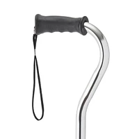 Medline Aluminum Offset Cane with Gel Grip, Chrome