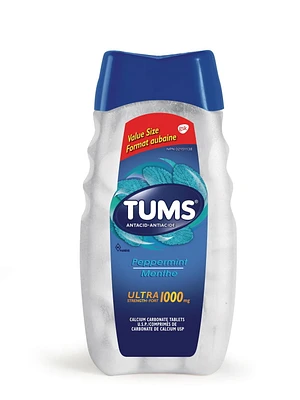 Tums Ultra Strength 1000mg Antacid for Heartburn Relief, 160 count Peppermint