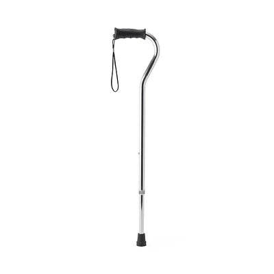 Medline Aluminum Offset Cane with Gel Grip, Chrome