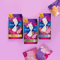 Serviettes Always Radiant, régulières, avec ailes, pour femmes, taille 1, parfum net et léger, 42 serviettes 42CT