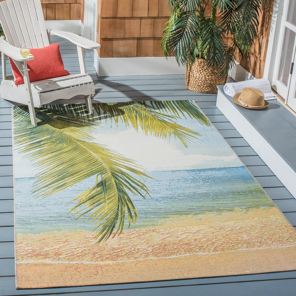 SAFAVIEH Barbados Palm Leaves Outdoor Area Rug