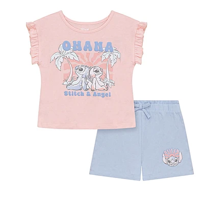 Disney Stitch Ensemble Shorts Tailles: 2T - 5T