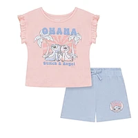 Disney Stitch Ensemble Shorts Tailles: 2T - 5T