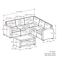 CorLiving Lake Front 6pc Rust Proof Resin Wicker Patio Sectional Set