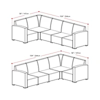 CorLiving Lake Front 6pc Rust Proof Resin Wicker Patio Sectional Set