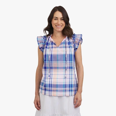 CHAPS RUFFLE TOP, TOP