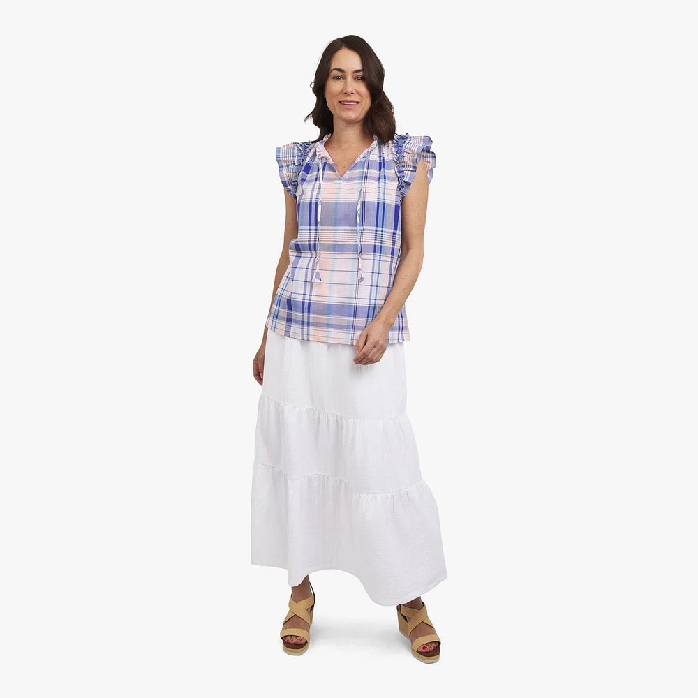 CHAPS RUFFLE TOP, TOP