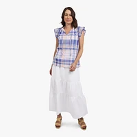 CHAPS RUFFLE TOP, TOP