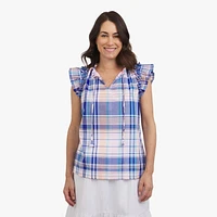CHAPS RUFFLE TOP, TOP