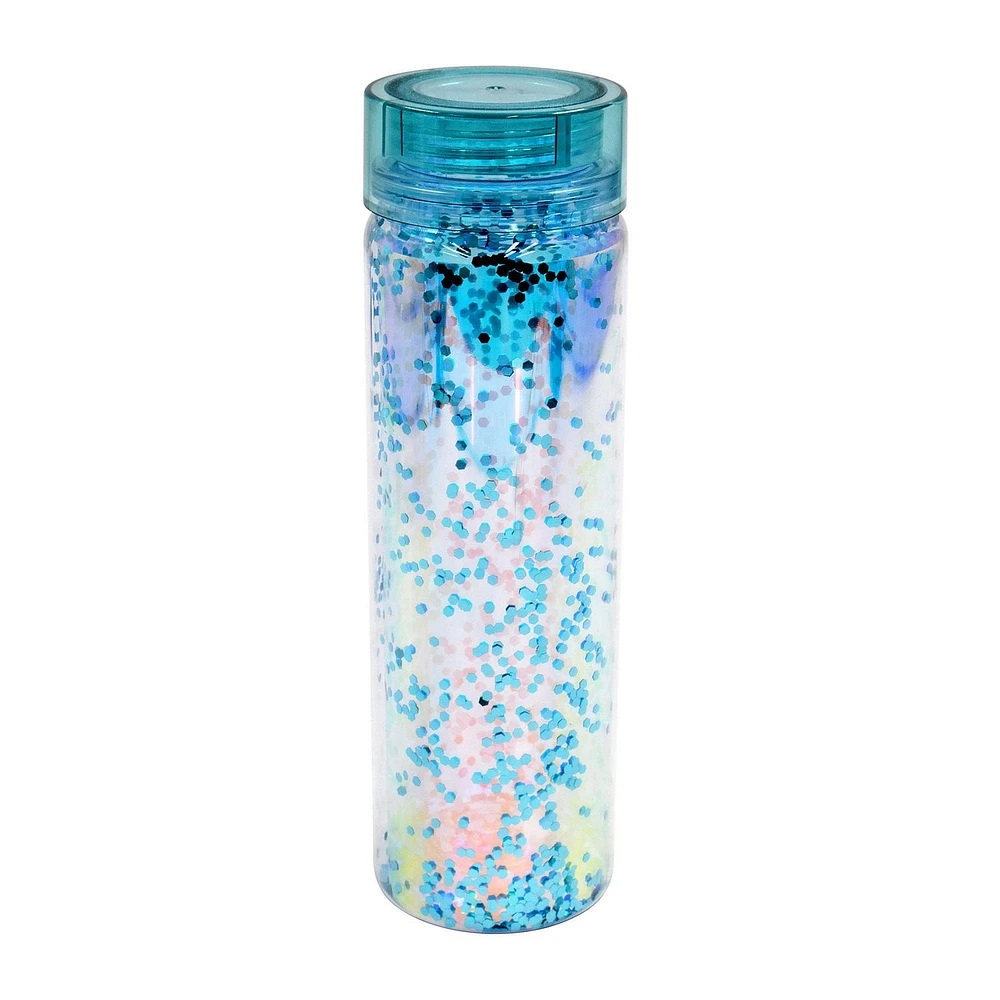 Mainstays Plastic Doublewall Water Bottle Aqua