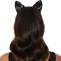 Adult Way To Celebrate Punk Rock Kitty Ears Headband Halloween Accessory