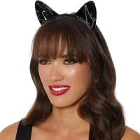 Adult Way To Celebrate Punk Rock Kitty Ears Headband Halloween Accessory