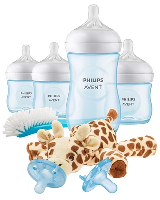 Philips Avent Natural Baby Bottle Blue Set Philips Avent Natural Baby Bottle Blue Set cadeau pour bébé avec Snuggle, SCD838/04avec Snuggle, SCD838/04 Set cadeau pour bébé