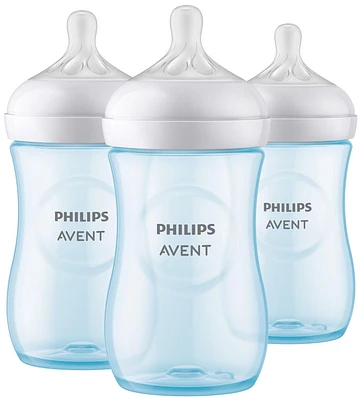 Biberon Philips Avent Natural avec tétine Natural Response, bleu, 9 oz, paquet de 3 9 oz, paquet de 3