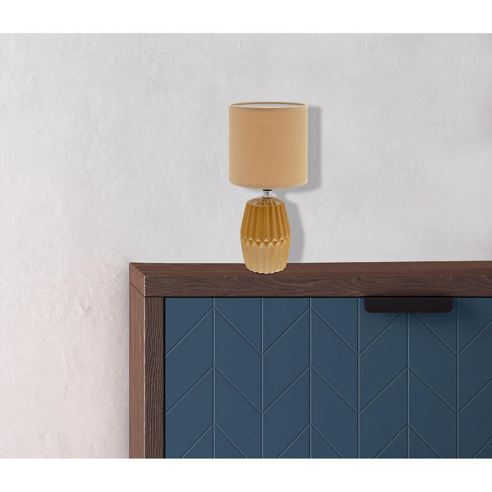 Ceramic Table Lamp With Shade Meridian Yellow