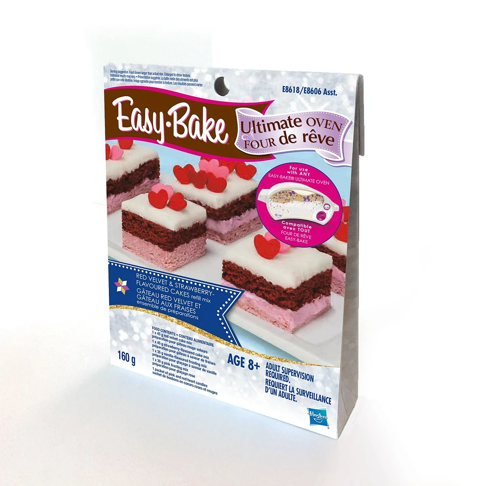 Easy-Bake Ultimate Oven Toy Refill Mix, Red Velvet and Strawberry Cakes 5.6 oz., Baking Fun for Ages 8 and Up