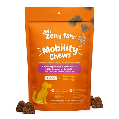 Zesty Paws Mobility Duck Daily Soft Chews Dog Supplement, 60 Soft Chews