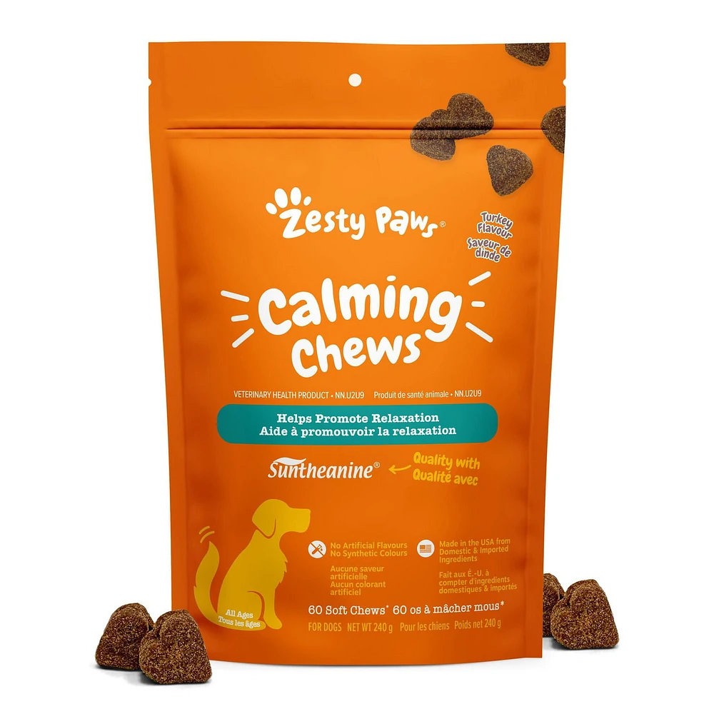 Zesty Paws Calming Turkey Daily Soft Chews Dog Supplement, 60 Soft Chews