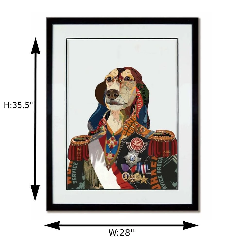 Painting , drawing , art wall Dog General Collage Art<br>with Black PS Frame<br>(35.5" H x 28"W x 1.5" D)