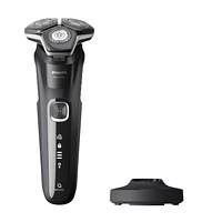 Rasoir Philips de série 5000 utilisable sur peau sèche ou humide avec base de recharge, S5898/25 Rasoir rotatif