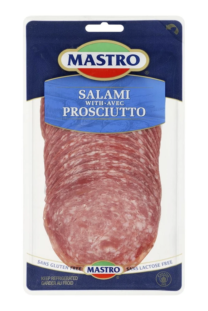 Mastro Gluten Free Sliced Salami with Prosciutto, 100g