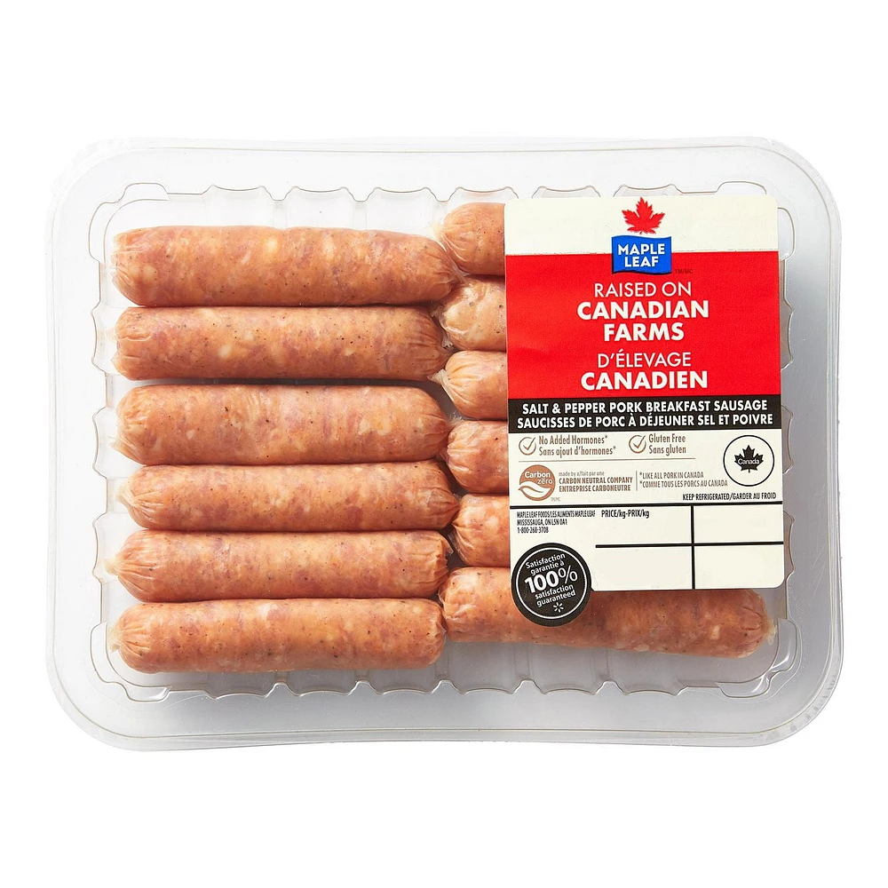 Maple Leaf Salt & Pepper Pork Breakfast Sausages