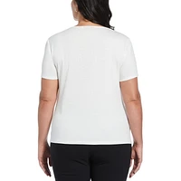 RAFAELLA T-shirt à manches courtes et encolure carrée pour femme