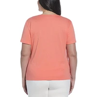 RAFAELLA T-shirt à manches courtes et encolure carrée pour femme
