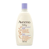 Aveeno Baby Calming Comfort Bath Baby Body Wash for gently cleanses baby’s skin & helps calm baby before bedtime natural oat Lavender & Vanilla Scents, 532 mL, Lavender & Vanilla