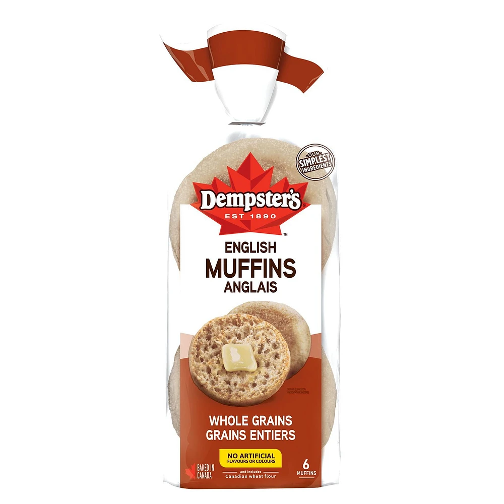 Dempster’s® Whole Grains English Muffins, Pack of 6; 450 g