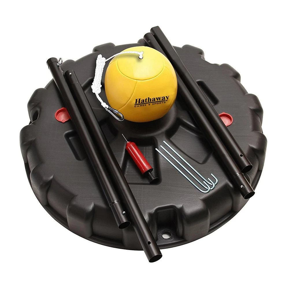 Tetherball Set with Fillable Base – Black/Yellow