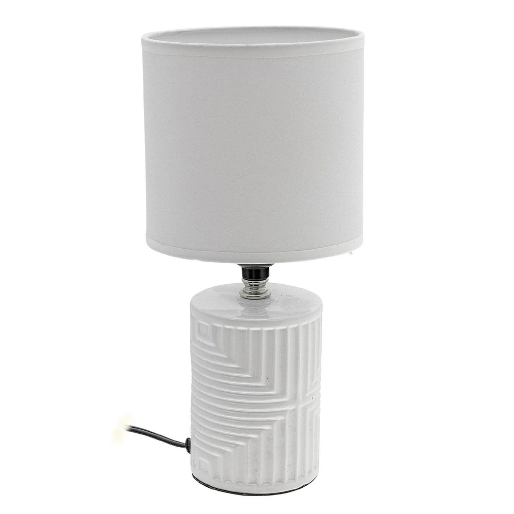 Ceramic Table Lamp With Shade Equator White