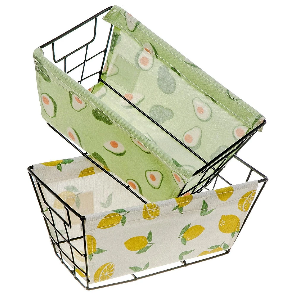 Storage Wire Caddy and Cloth Food Print - Set of 2