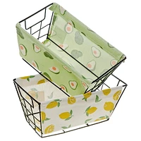 Storage Wire Caddy and Cloth Food Print - Set of 2