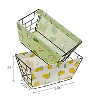 Storage Wire Caddy and Cloth Food Print - Set of 2