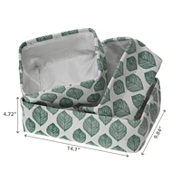 Storage Caddy Cloth Leaf Print Set of 3