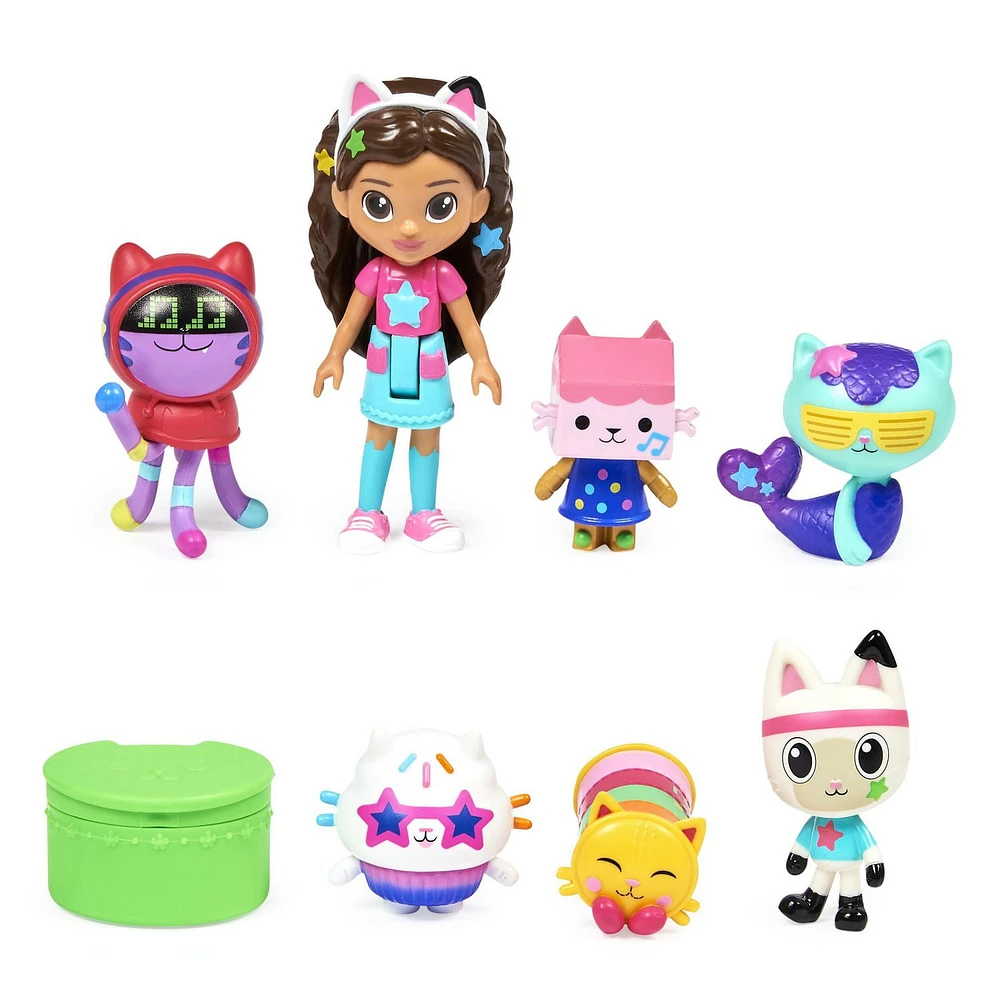 Gabby’s Dollhouse, Dance Party Theme Figure Set with a Gabby Doll, 6 Cat Toy Figures and Accessory Kids Toys for Ages 3 and up!, Toy Figures and Accessory