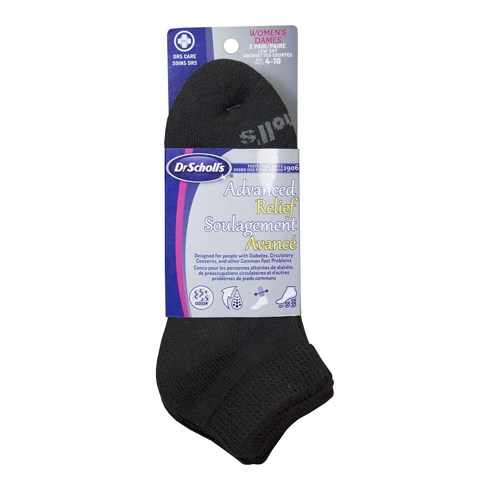 Dr Scholl's Ladies 2 Pairs Black Diabetes and Circulatory Low Cut Socks