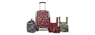 Rolling Stones - 4 pieces set Carry-on Set, Carry-on with Backpack and 2 foldable totes