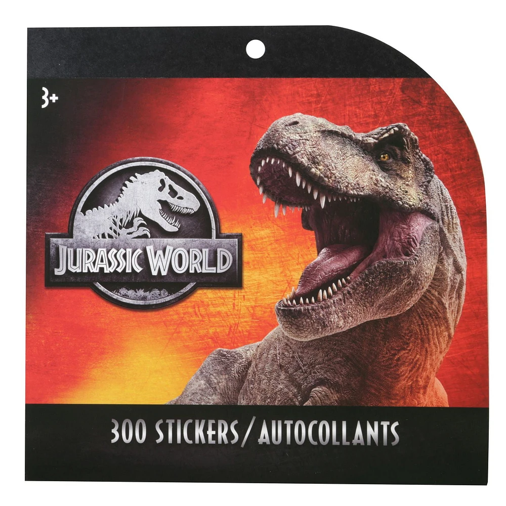 300CT Jurassic World Jumbo Diecut Stikerbook, 300CT Jurassic World Stickers